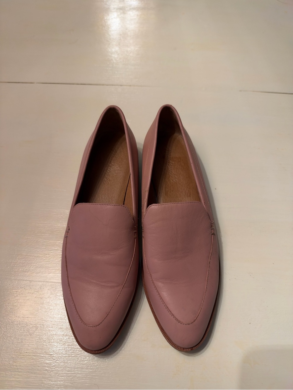 Madewell Mauve Pink Leather Slip-On Loafers